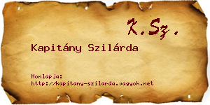 Kapitány Szilárda névjegykártya